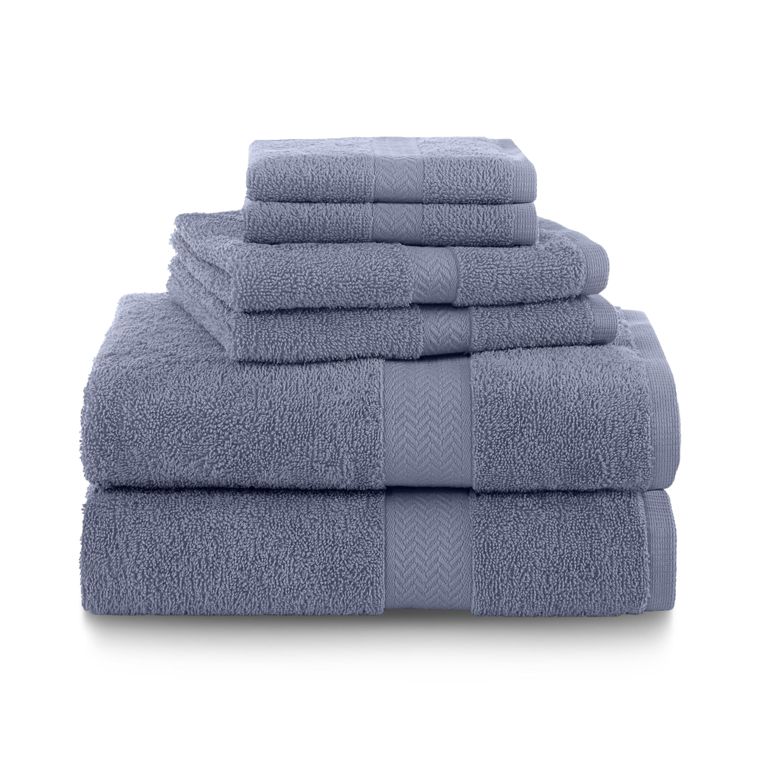 Martex 6-Piece 100% Ringspun Cotton Towel Set | Quick Dry | Super Absorbent & Soft | Lightweight | 2 Bath Towels | 2 Hand Towels | 2 Wash Cloths |