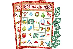 Fancy Land Christmas Bingo Game for Kids 24 Players Holiday Party Supplies
