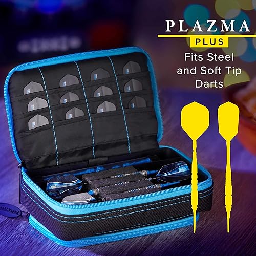 Miniatura 6 de Casemaster Plazma Plus, 3 dardos para dardos suaves y de acero con bolsillo frontal grande para dispositivos móviles, tubo de almacenamiento