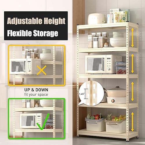 Miniatura 6 de PrimeZone Estantes de almacenamiento de metal de 36 pulgadas de ancho x 16 pulgadas de profundidad x 71 pulgadas de alto. Estantería de