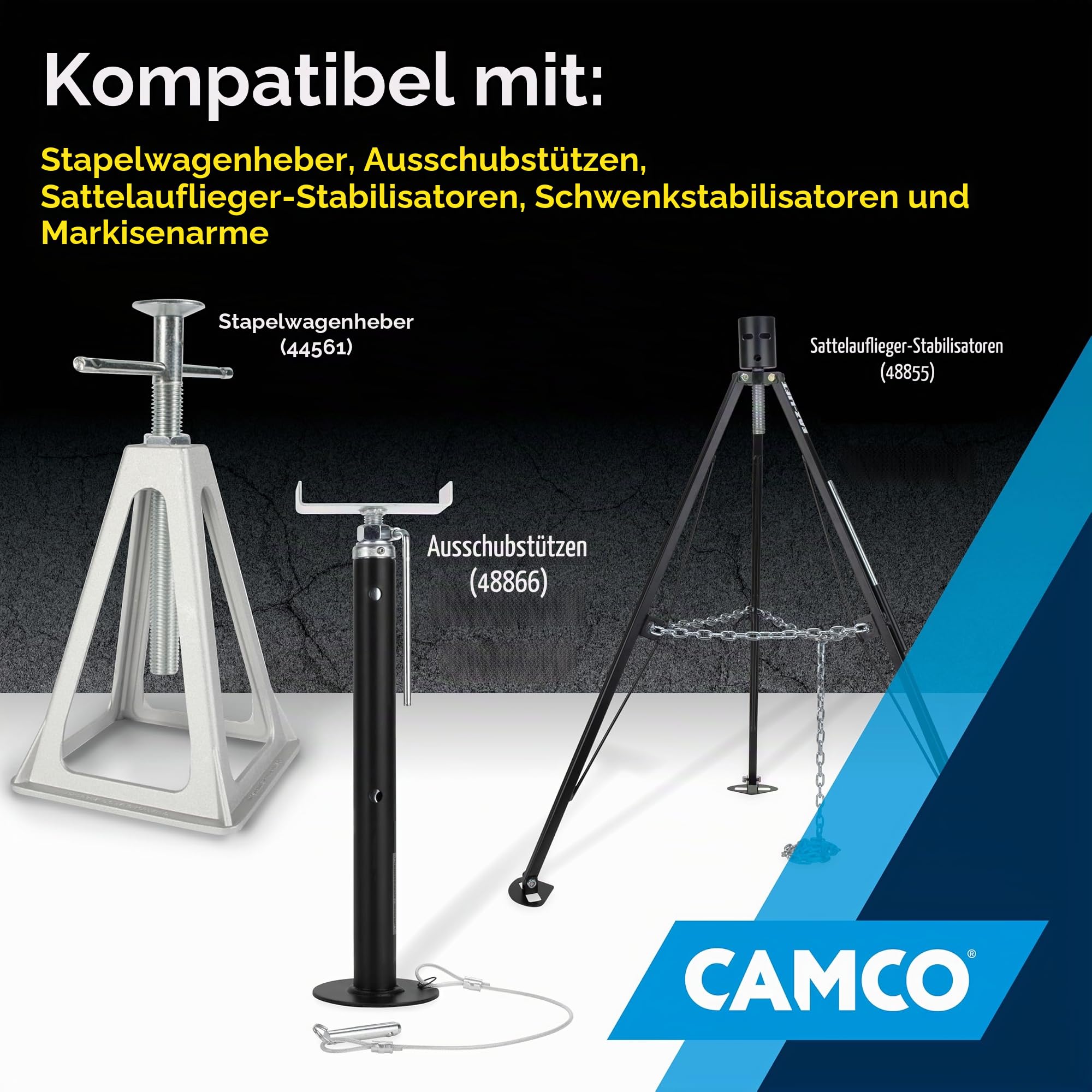 Camco 44541 Große Unterlegplatten für Wagenheber und Wohnwagenstützen, 2 Stück