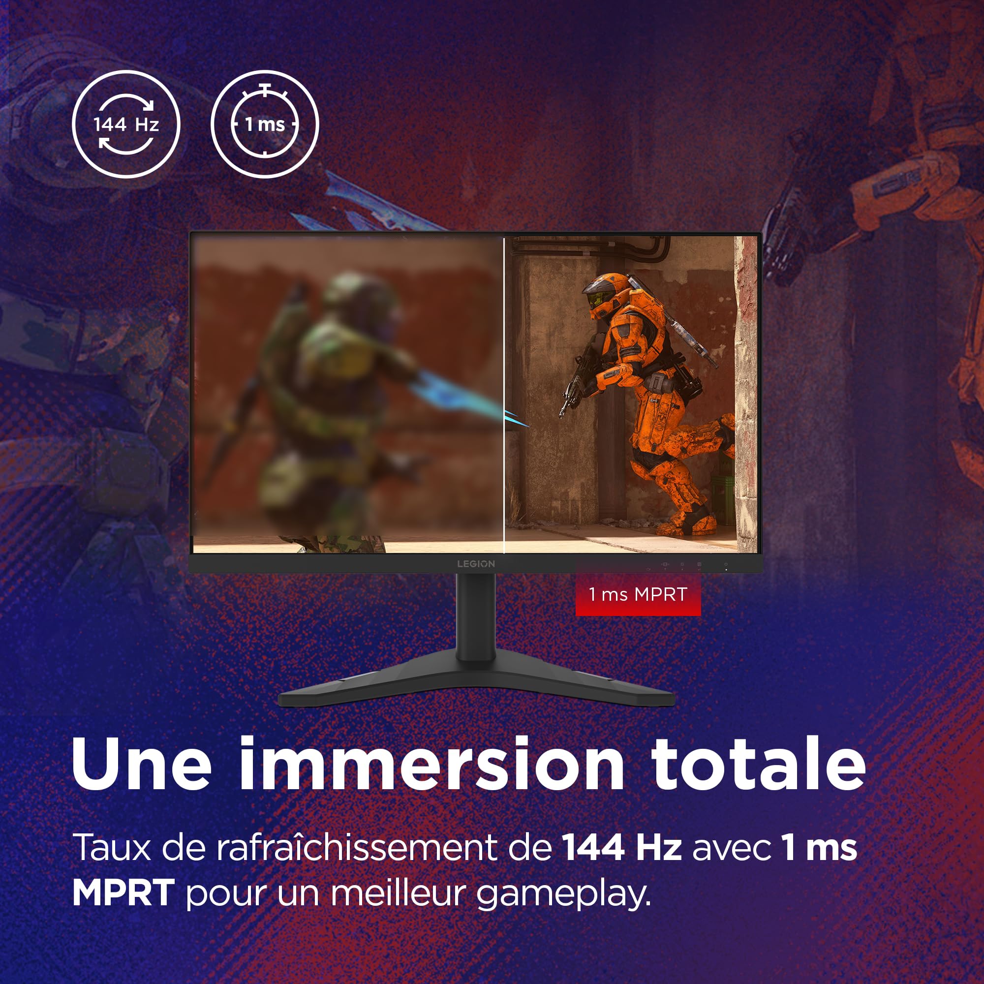 Lenovo Legion R24s Écran 23.8'' FHD IPS 144 Hz 1 ms HDMI DP Noir