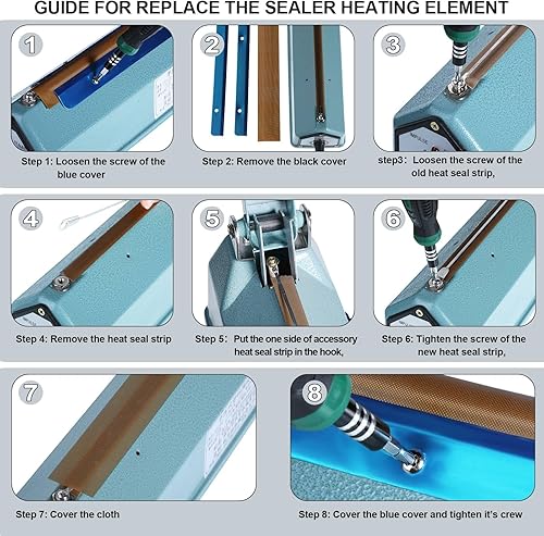 Miniatura 4 de Honoson 10 piezas de repuesto de sellador de impulso de 12 pulgadas, elementos de tira de repuesto para sellador térmico, servicio de elemento