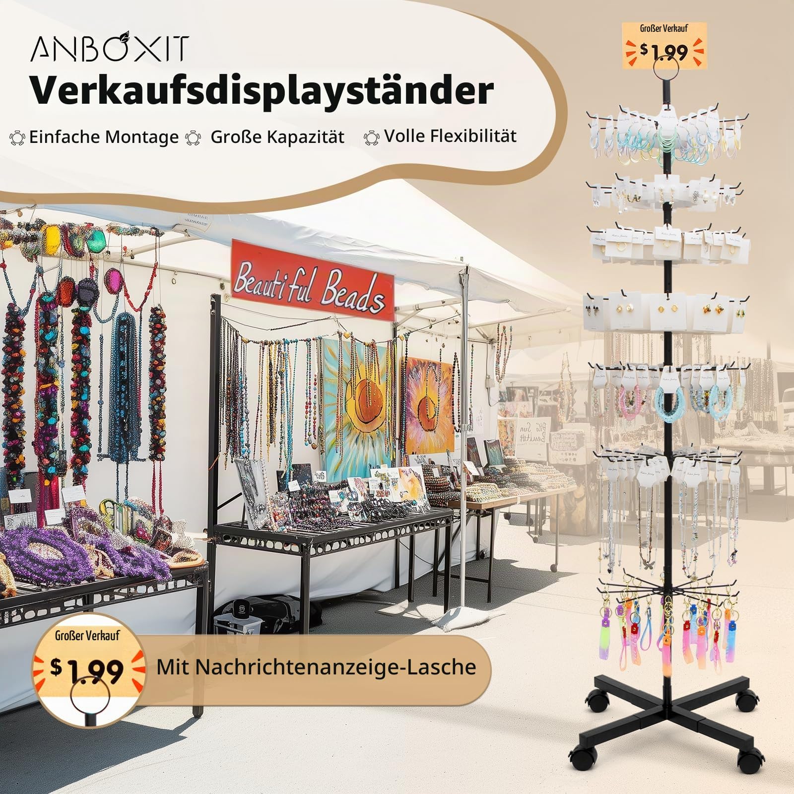 ANBOXIT Verkaufsständer 7-stufiger Displayständer