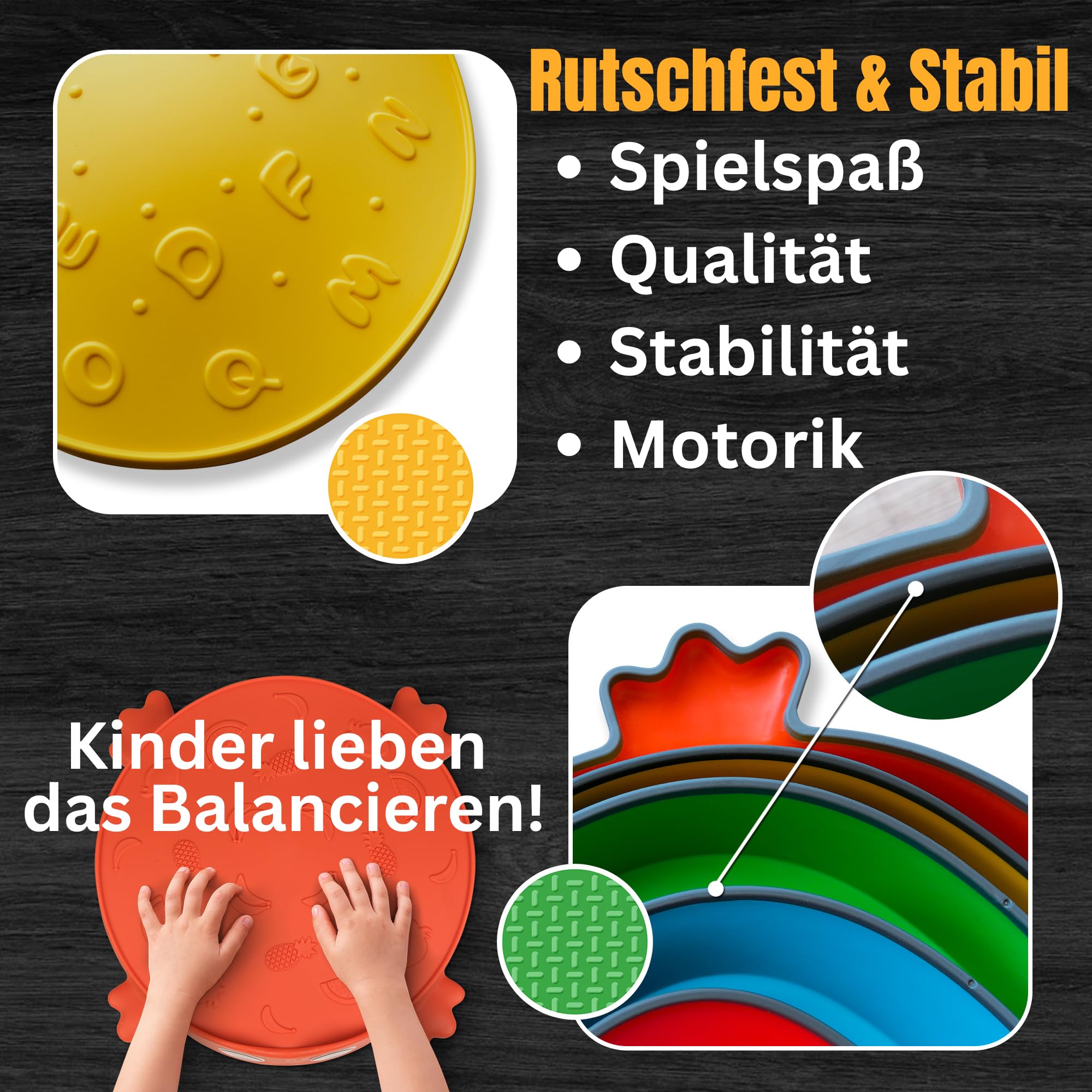 Balanciersteine Spielzeug für Kinder - Rutschfest & stabil - Montessori Stapelsteine fördert Gleichgewicht, Motorik & Kreativität - Geschenkidee & Lernspielzeug - Indoor & Outdoor geeignet