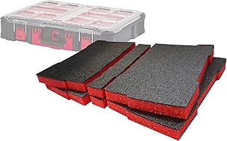 Shadow Foam Packout Organiser Inserts – Fits The Milwaukee Packout Organiser [Red 30mm Twin Pack] Easy Peel Foam for Milwaukee Packout System | Includes Middle Section