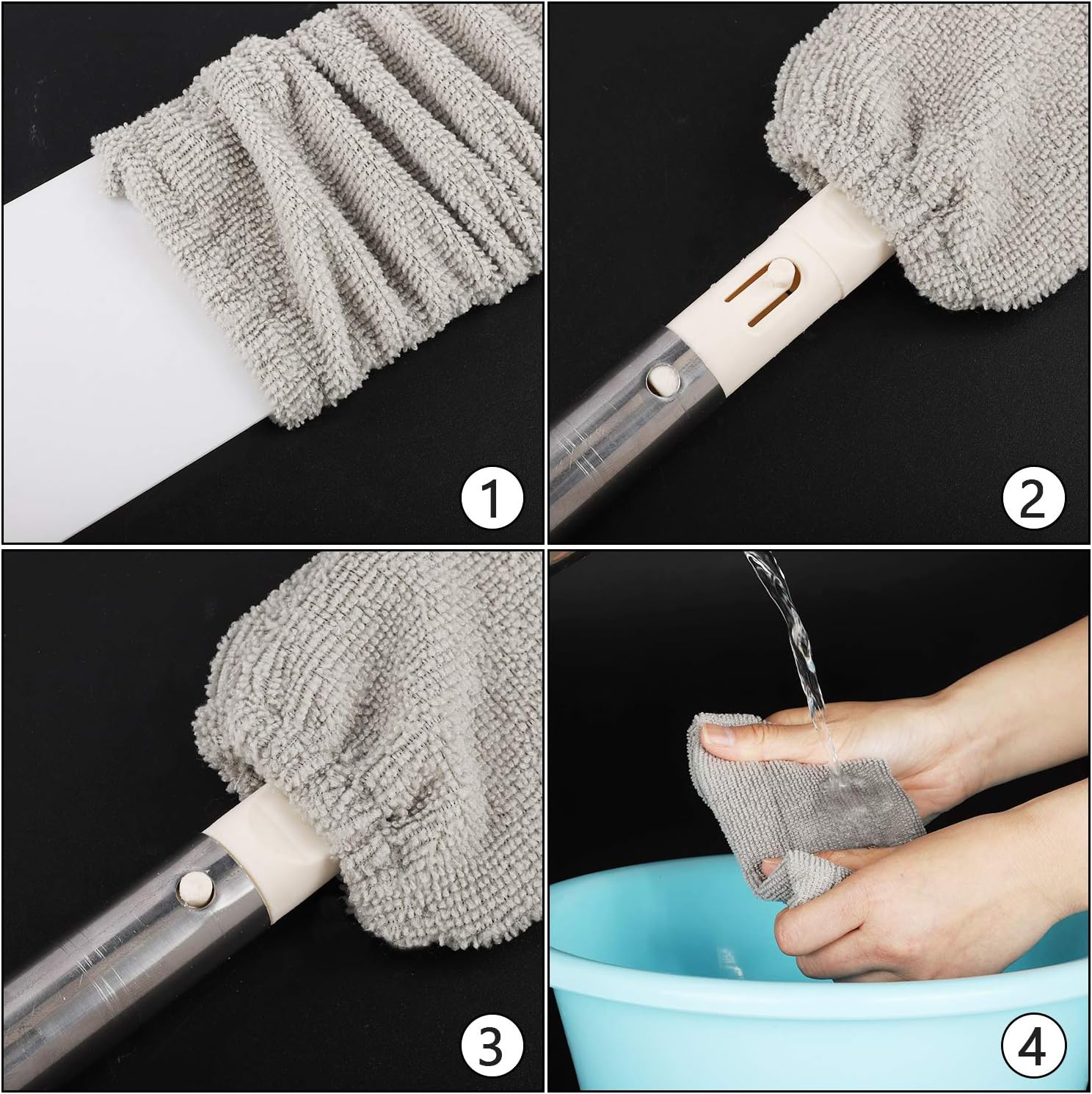 Retractable Gap Dust Cleaner Cloth Reble Microfiber Dusting Cloth