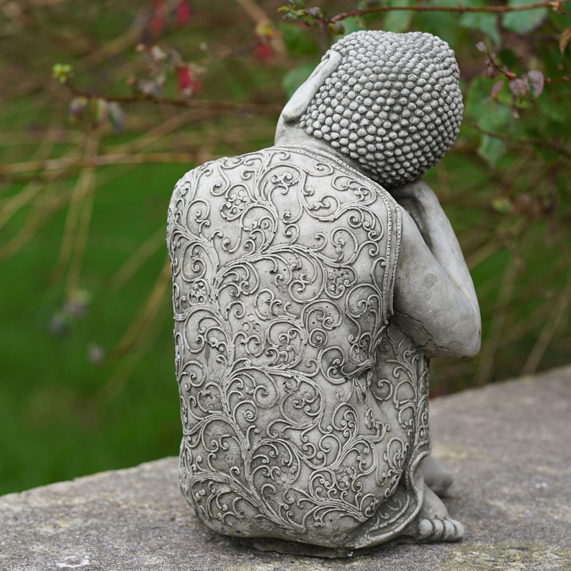 Grande statue de Bouddha endormi en pierre | Décoration de jardin oriental Moine thaïlandais