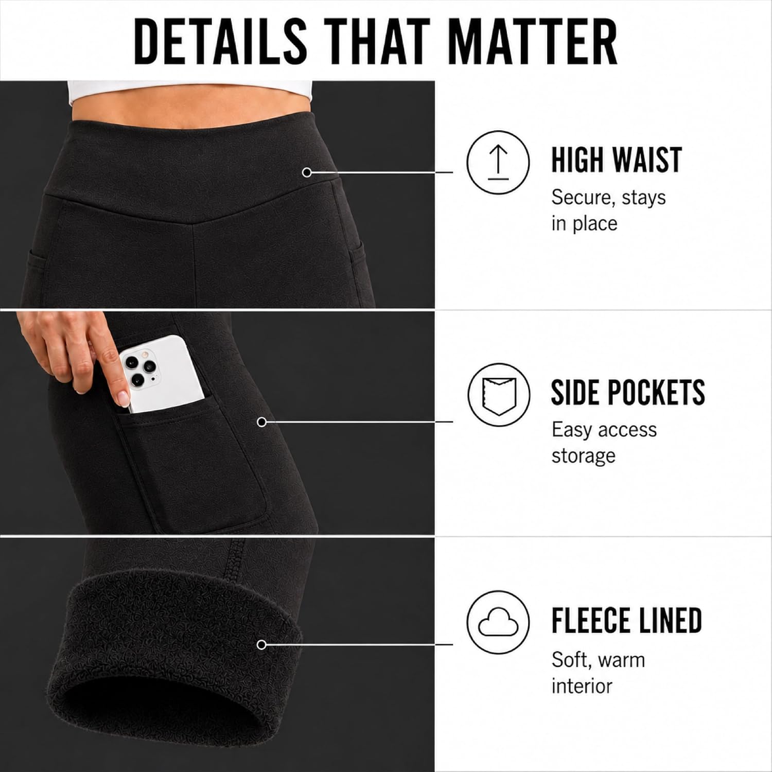 Spyder Womens Leggings - Soft Fleece Leggings with Pockets for Women High Waisted Yoga Pants Workout Gym Activewear