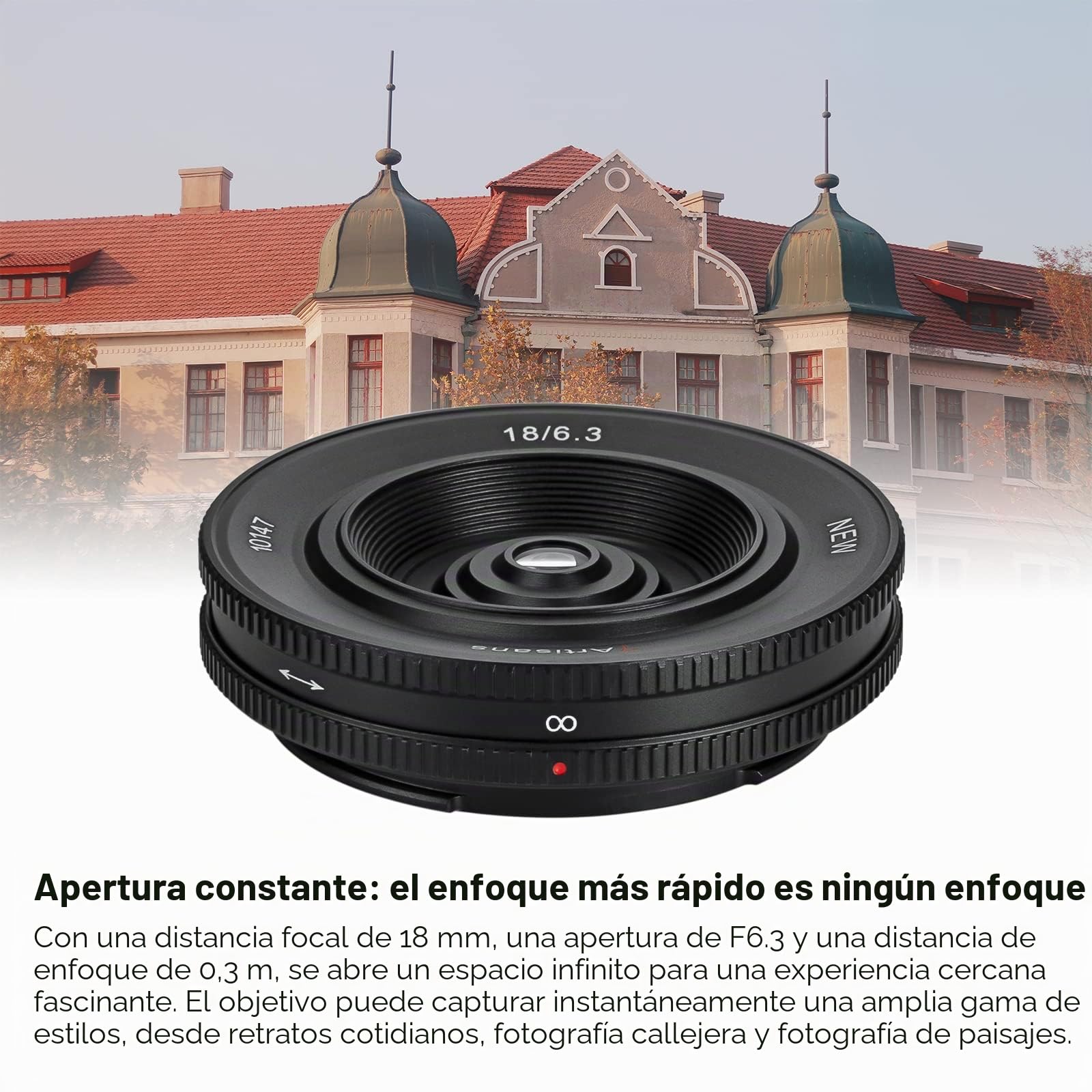 7artisans Lente APS-C ultrafina de 18 mm F6.3 para cámaras compactas sin espejo MFT M4/3 para Panasonic GF1 GF2 GF3 GF5 GF6 GF7 GF8 GF9 G1 G2 G3 G4 G5 G6 G85 GH1 GH4 GH5