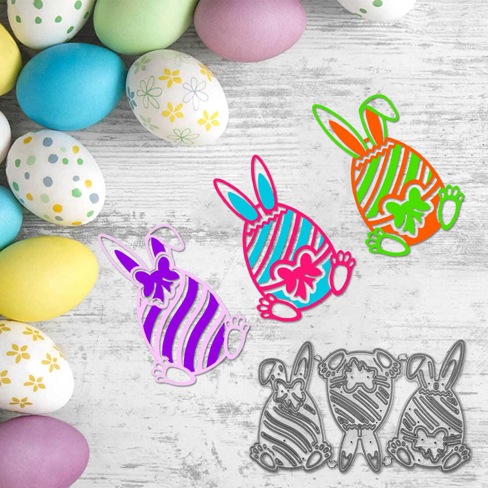 Fustelle Per Biglietti Decorativi Kuizhiren1 - Fustelle Da Taglio A Forma Di Uovo Di Pasqua, 6 Pezzi, Per Album Di Ritagli, Biglietti Di Carta Fustelle Pasquali Uova Di Pasqua