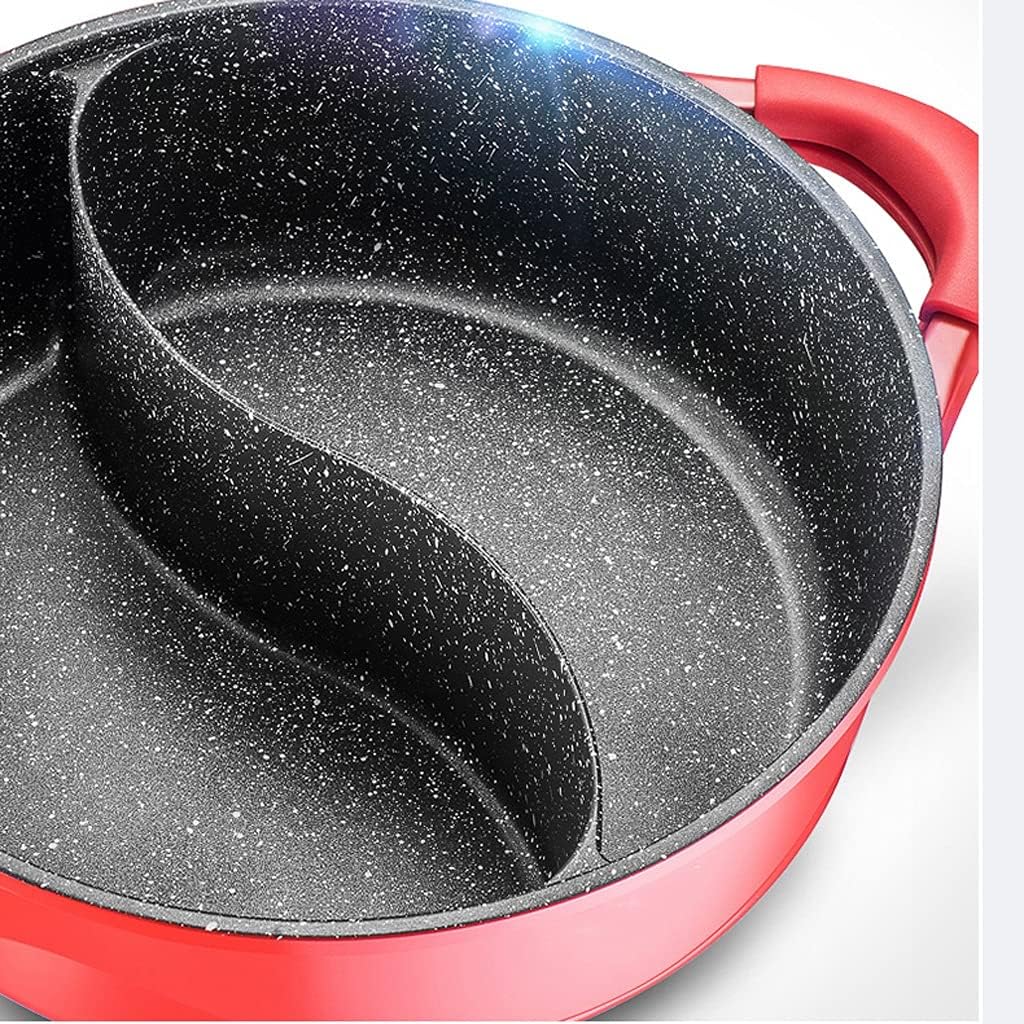 30cm Sauce Pot Chinese Fondue Chinoise 6L High Capacity Double-Flavor Hot Thick Non-stick Induction Cooker