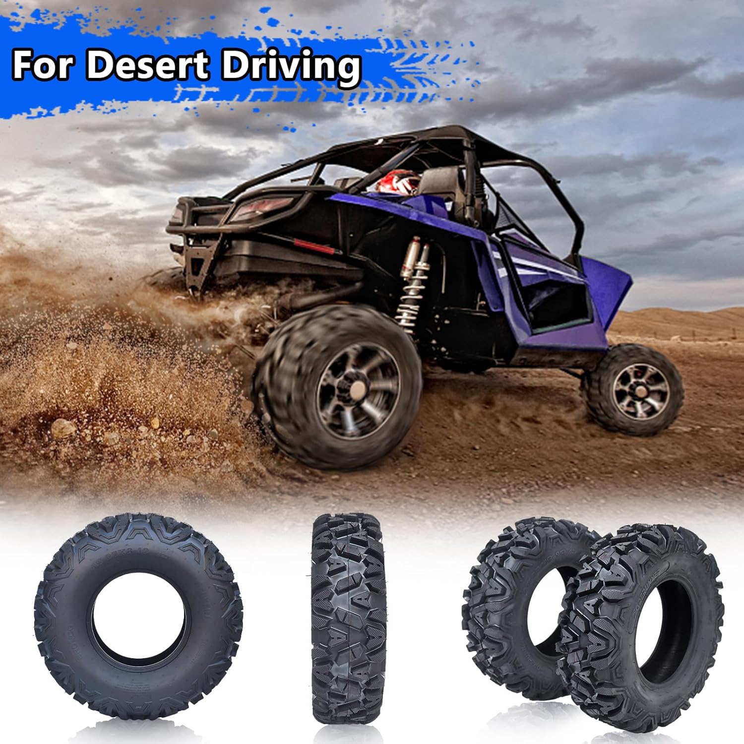 GarveeLife Enhanced Traction ATV/UTV All-Terrain Tire Set - 27x8-12, 6PR Tubeless, Deep 20mm Design, Mud & Sand Trail, Utility Vehicles, 2 Pack, AT27x8-12-6PR TL KNIGHT