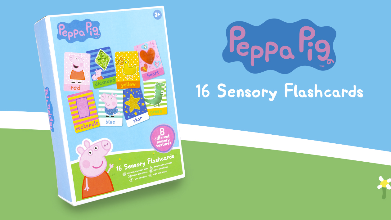 Abeec Peppa Pig Sensorische Lernkarten – 16 Karten Mit 8 Texturen, Für Kinder Ab 3 Jahren