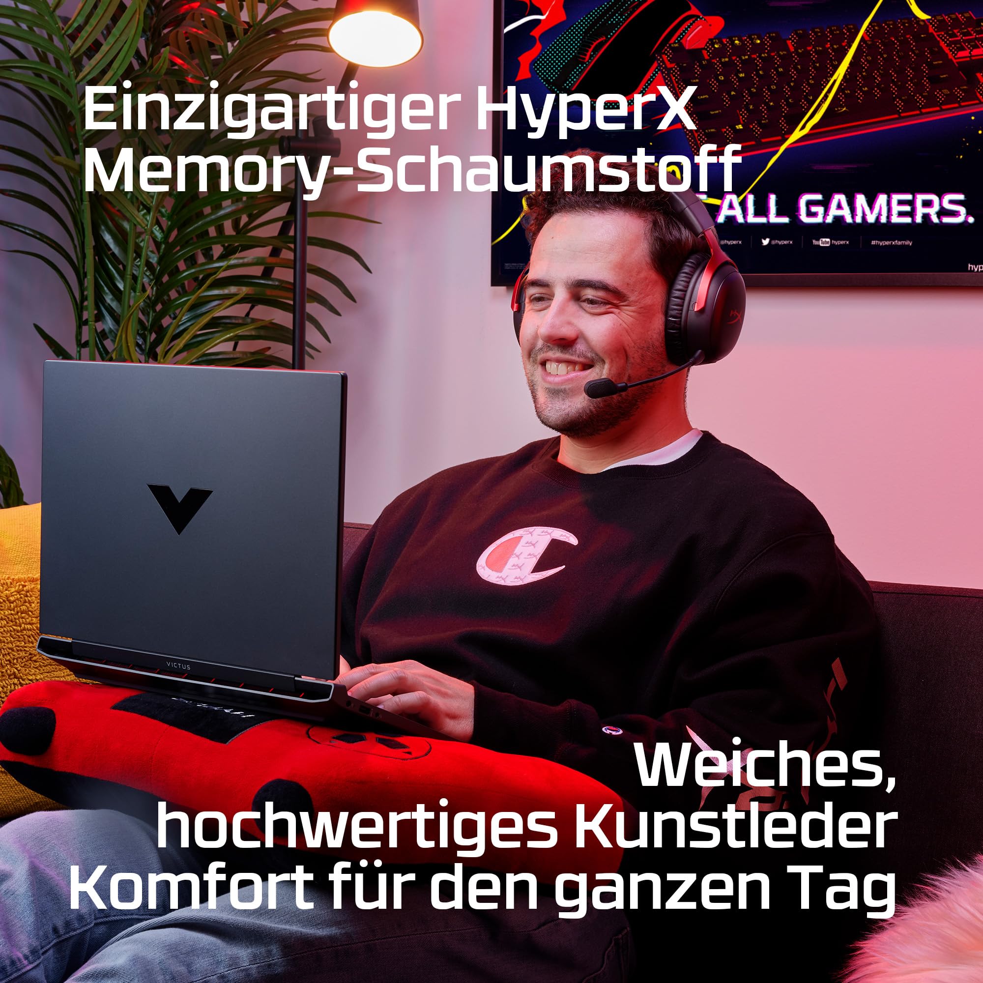HyperX Cloud III Wireless Gaming-Headset – Over-Ear Headset mit Mikrofon, 120h Akku, 2.4GHz Wireless, DTS Headphone:X, 53mm Treiber, PC, PS5, PS4, Nintendo Switch, Schwarz