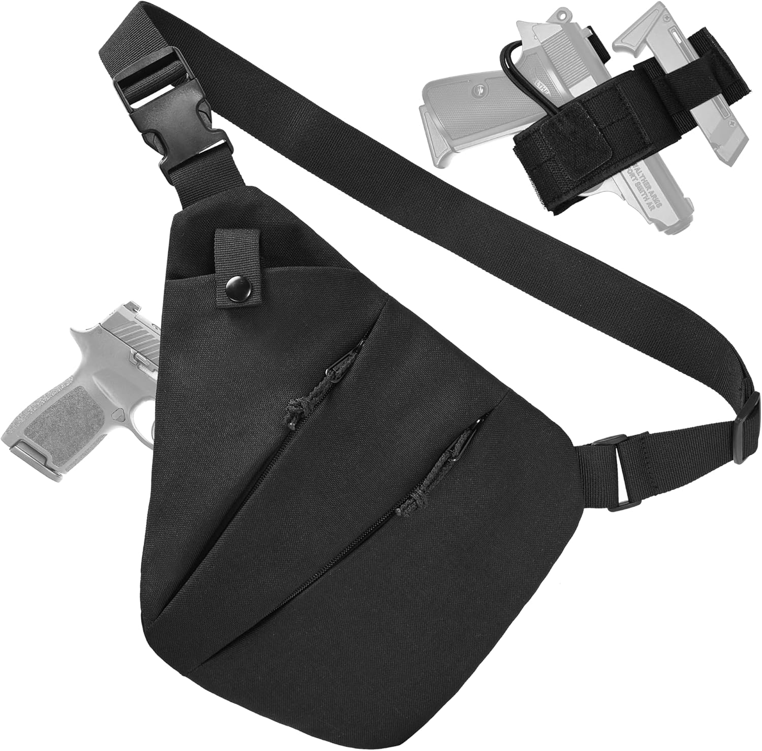 CCW Sling Bag for Concealed Carry, Tactical Crossbody Sling Bag with Quick Access Compartment, Low Profile Shoulder Chest Bag for Men & Women