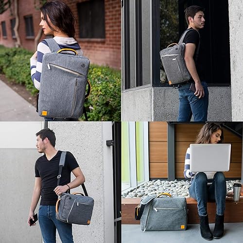 Miniatura 8 de Vangoddy Slate 3-en-1 Universal 13.3 13 pulgadas Covertible Laptop Messenger Bolso de hombro (gris)