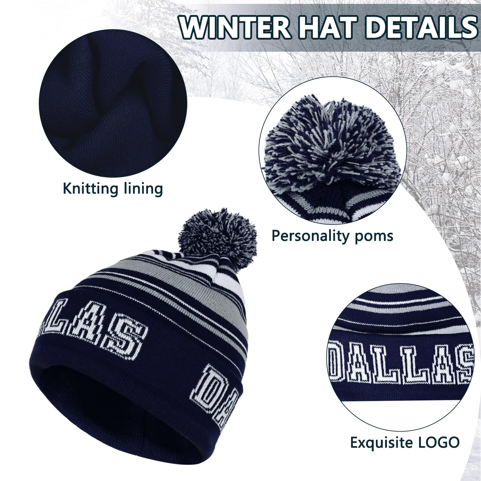 Vintage Classic Skull Cap Beanie Hat Cuffed Winter Hat Knit Comes with Warm Gloves Scarf Gifts for Men Women Fans