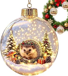 クリスマスツリーオーナメント8x10cm照明付き季節ディスプレイ球アクセ