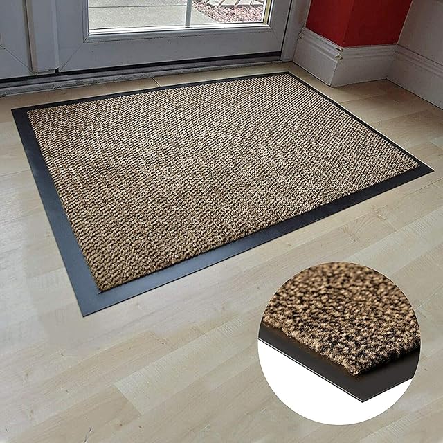 Abaseen Dirt Trapper Mat, Rubber Door Mat Indoor & Door Mat Outdoor, Heavy Duty Super Absorbent Non Slip Rubber Backed Mats, Barrier Mat Small, Medium, Large and Extra Large Washable Indoor Door Mats