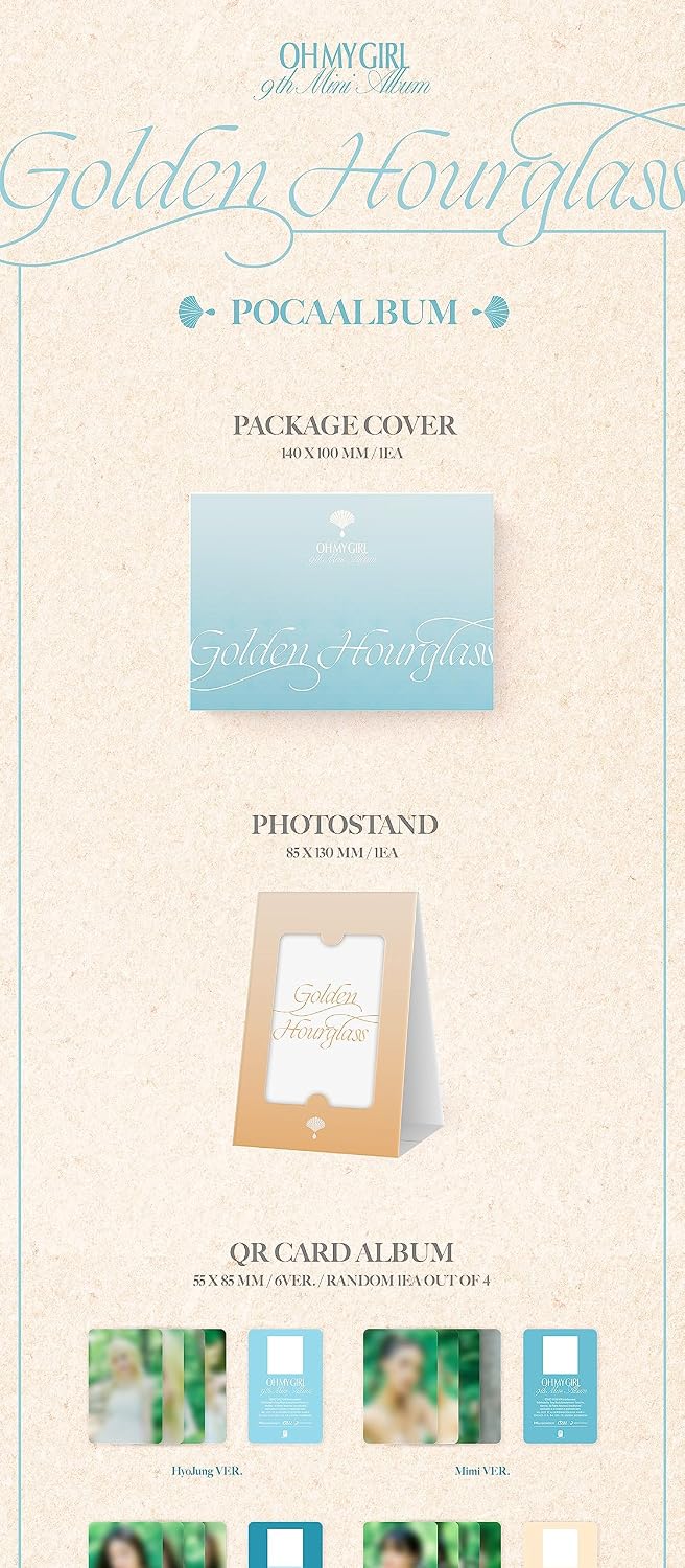 OH MY GIRL Golden Hourglass 9th Mini Album POCA Version PhotoStand Package+1p QR Card+2p PhotoCard+2ea Sticker+Tracking Sealed