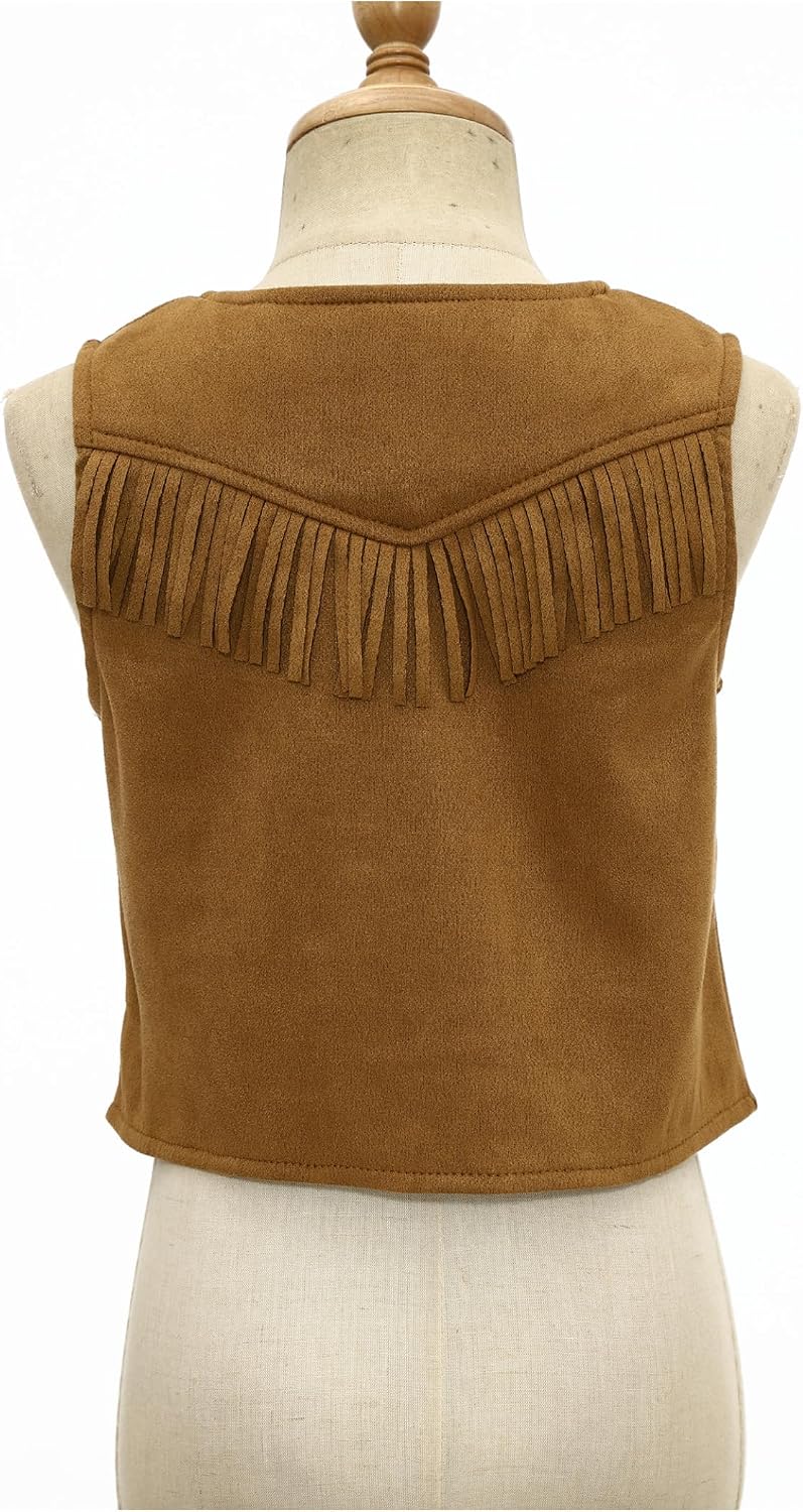 Kids Tassels Sleeveless Vest Cowgirl Cowboy Style Jacket Vintage Clothes