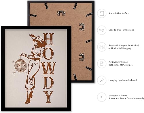 Miniatura 2 de Poster Master Póster de vaquera disco  Impresión retro de vaquera marrón  Arte occidental  Arte howdy  Arte salvaje oeste  Arte moderno  Regalo para