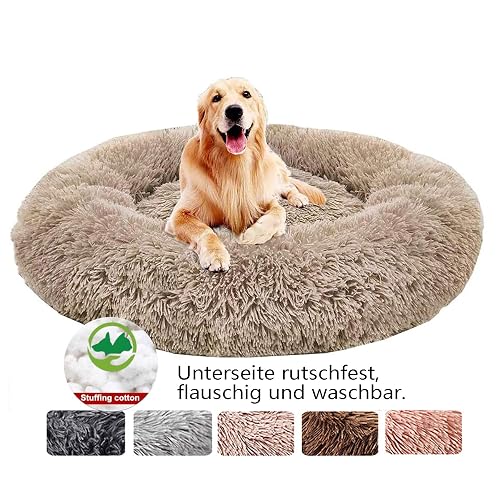 Haoye Cama Gato Perro Suave Redonda, Mascotas Calentito Cojín Sofá para Perro Lavable Invierno de Felpa…