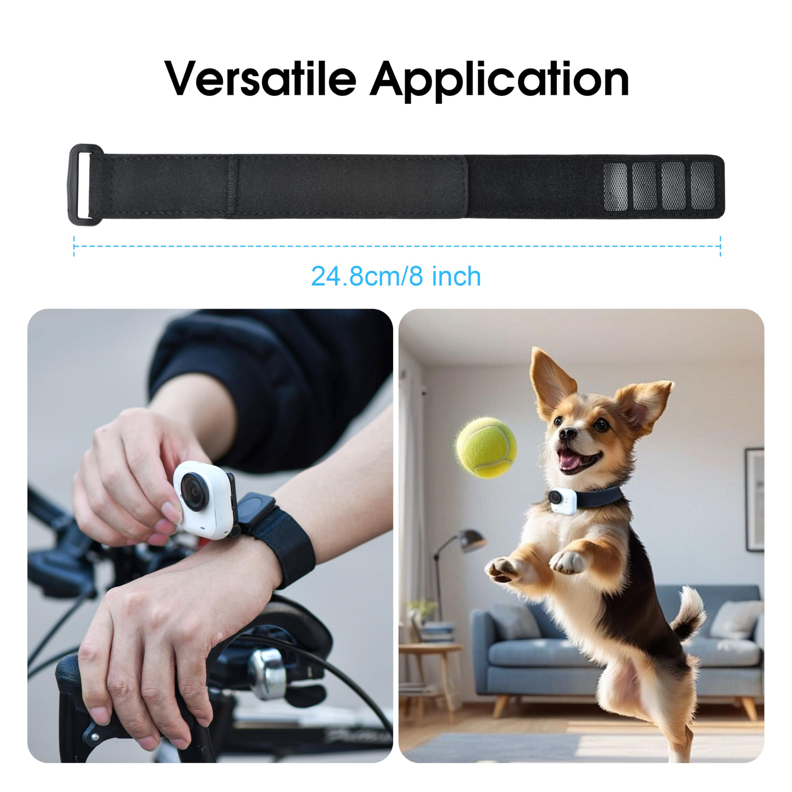 Support de Poignet pour Insta360 GO Ultra, Support magnétique Rotatif à 360° pour Accessoires Insta 360 GO Ultra, Fermeture Velcro Double Couche réglable