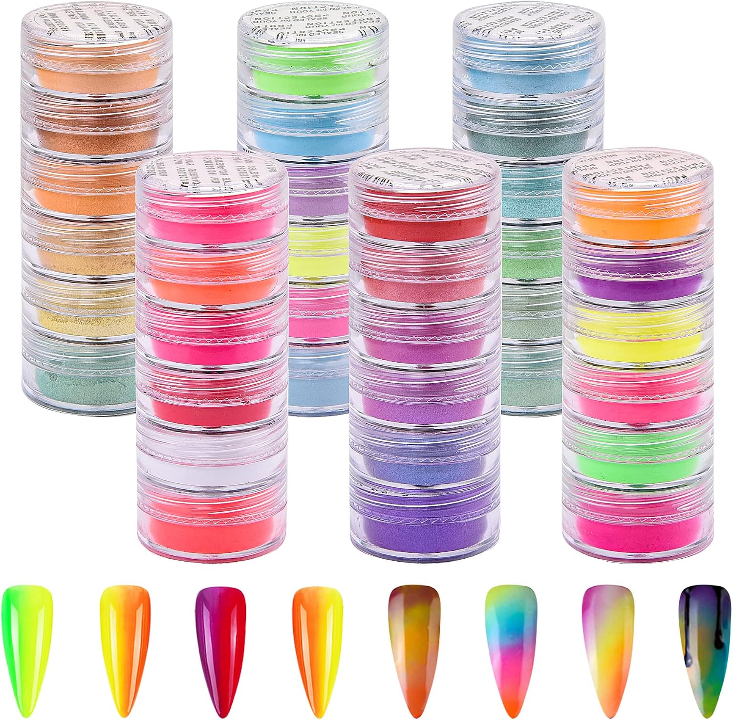 Duufin 36 Colors Nail Pigment Powder Colorful Luminous Pearlescent High-Gloss Halo Powder Pigment for Nails Art, Body and Crafts