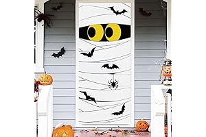 Spooky and Cute Halloween Door Cover, Mummy Decoration for a Thrilling Halloween