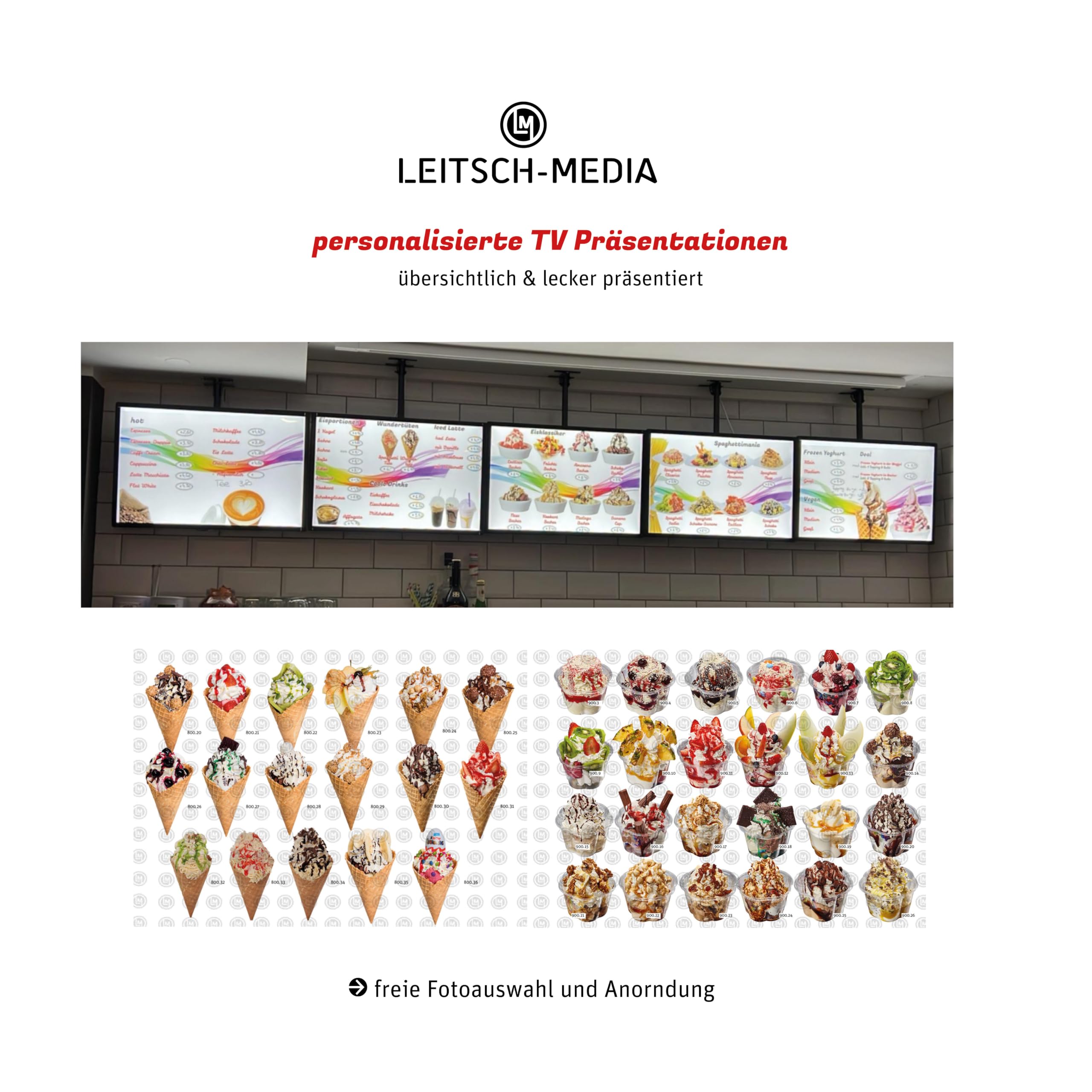 DIN A1 Werbe-Plakat, Bubble Waffel, 59x84 cm, 500g PVC Plane, wasserdicht, Kundenstopper Banner Werbung für Eiscafe Eisdiele Eiswagen Eiskarte Speisekarte, Eis zum Mitnehmen