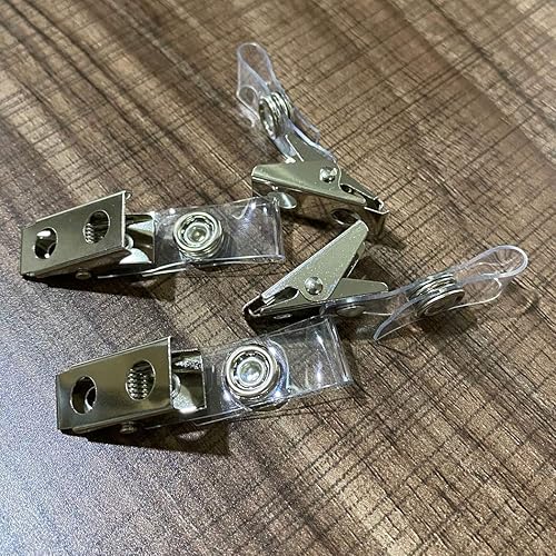 Miniatura 5 de Portatarjetas horizontales y clips de insignia de metal con correa de vinilo impermeable de PVC (horizontal 2.36 x 3.74, 50)