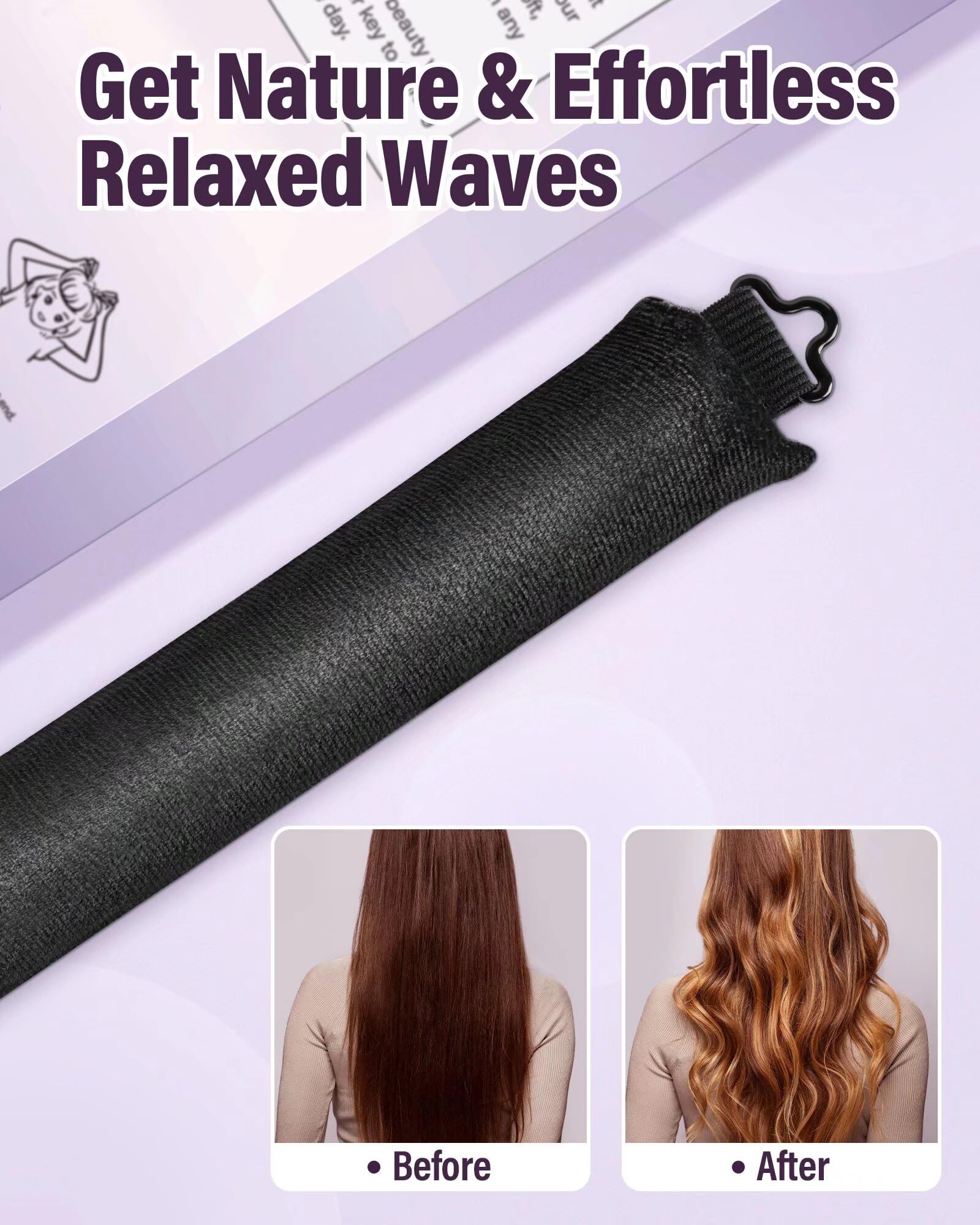 Snapklik.com : Heatless Hair Curler Overnight Curls-3 Pcs No Heat ...