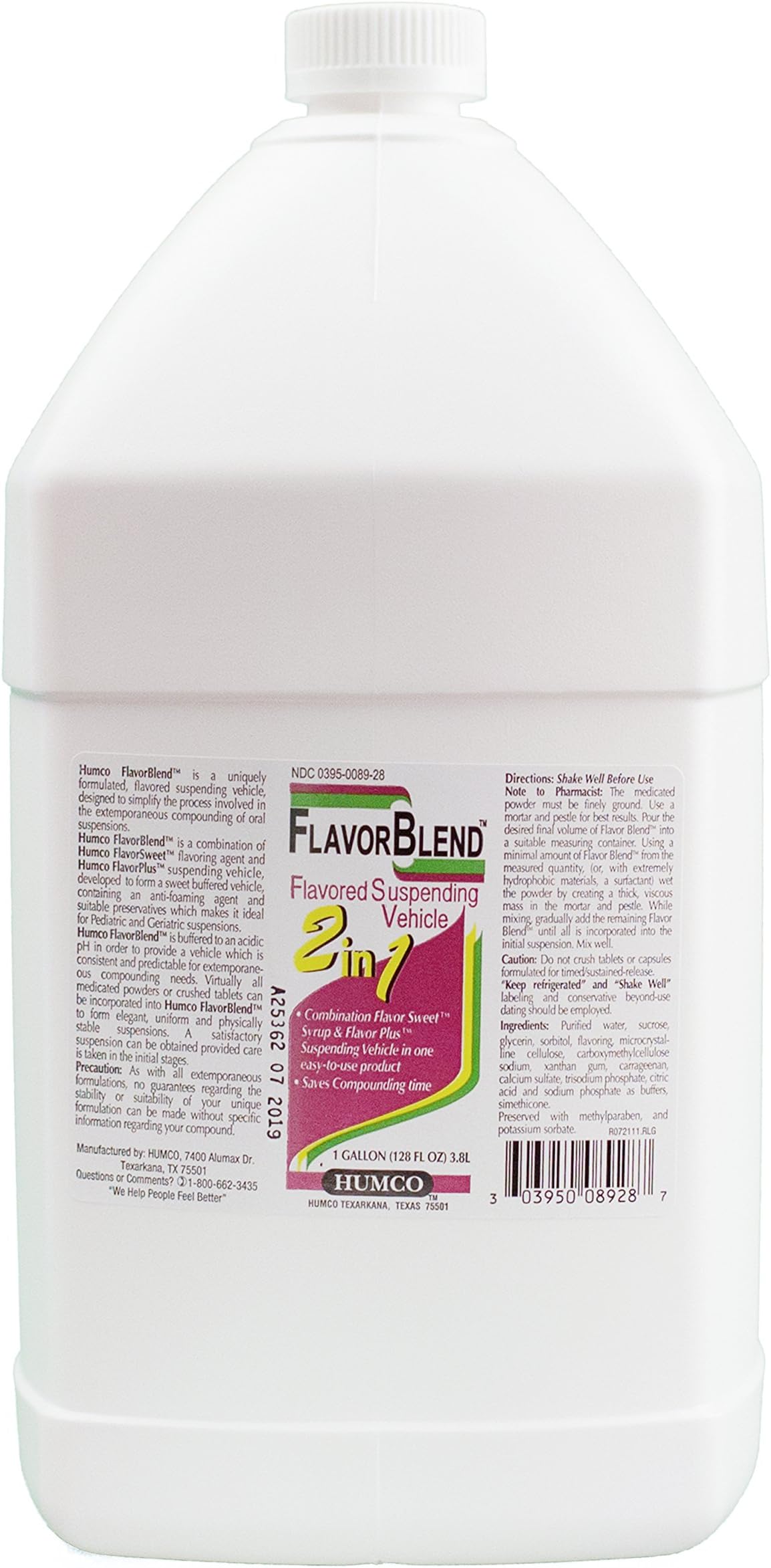 Humco 8928001 Flavor Blend Flavoured Syrup, 1 gallon
