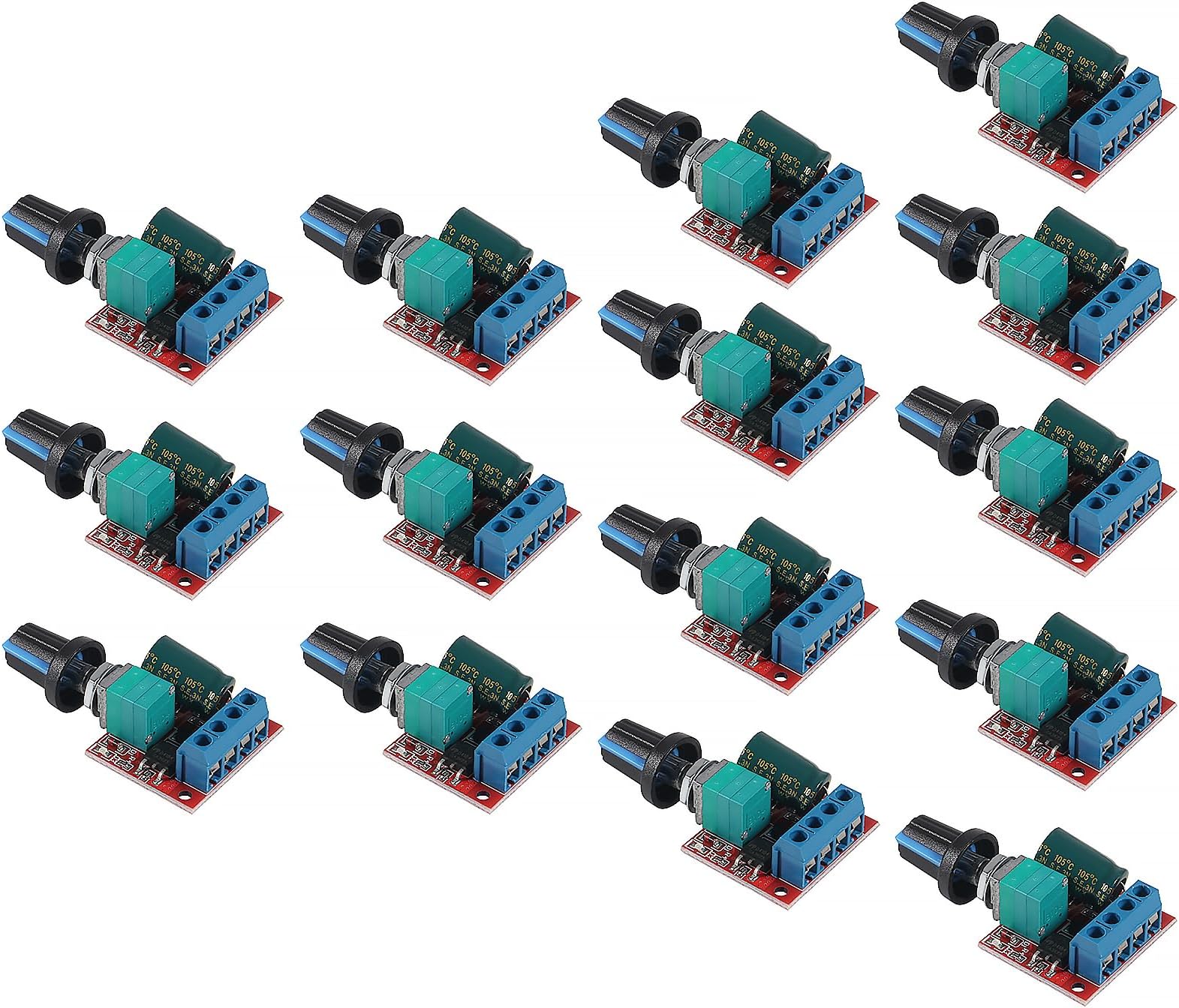 15pcs 5A Motor Speed Controller Module Mini DC Motor PWM Speed Controller Switch Control Controller Switch LED Dimmer 3V 6V 12V 24V 35V Max 90W