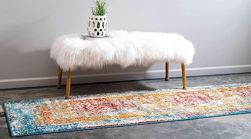 Miniatura 3 de Unique Loom - Alfombra estilo tradicional de Rosso Collection, Polipropileno, Azul (multiblue)