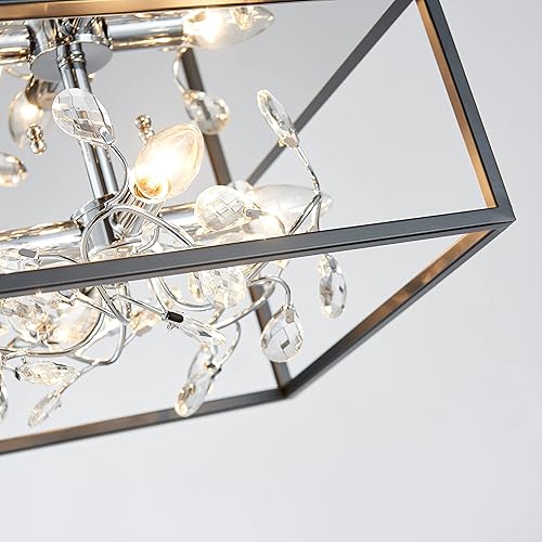 Miniatura 9 de AGV LIGHTING CL044C Lámpara de techo de cristal, luz empotrada moderna, perfecta para espacios de vida, 12.5 pulgadas de profundidad x 8 pulgadas de