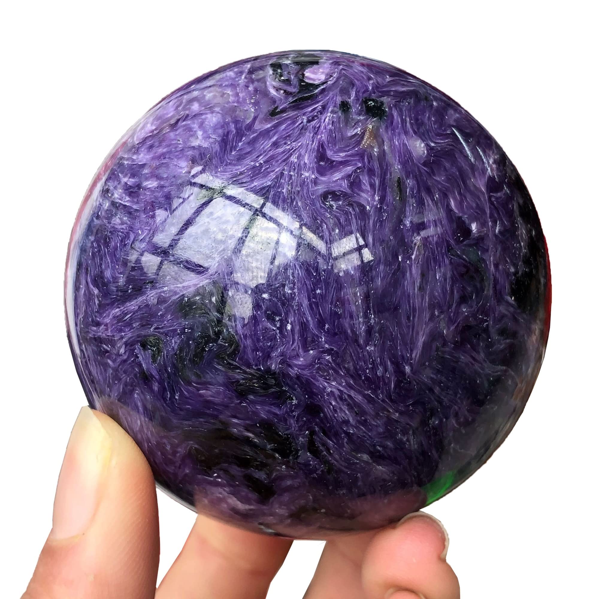 Boule de guérison violette pour harmoniser votre salon avec du quartz poli