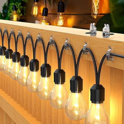 Miniatura 9 de Ganchos para cadena de luces de exteriores, paquete de 50 clips de luz para exteriores, resistentes a la intemperie, ganchos para colgar luces de