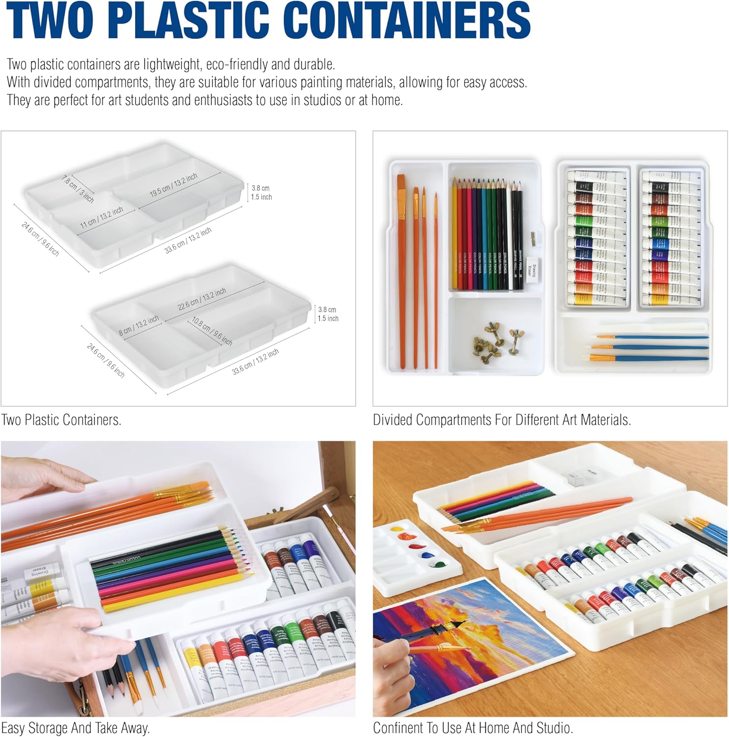 Artbreezing 55-Piece Mixed Media Art Set with Tabletop Easel Box - Complete Painting Kit for Beginners, Students & Artists