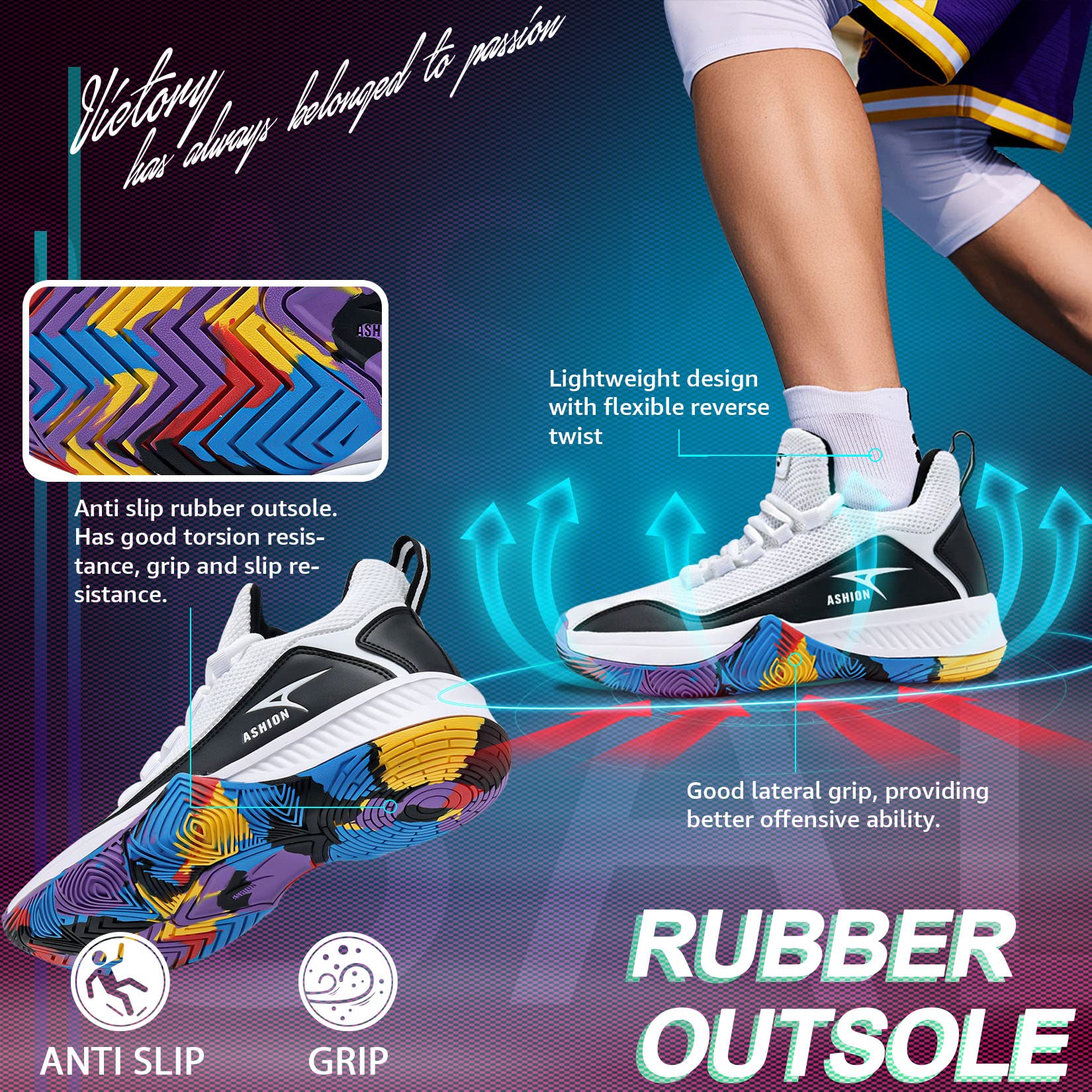 Scarpe Basket Bambino Scarpe per Bambini e Ragazzi Scarpe da Ginnastica Bambino High-Top Outdoor Sport