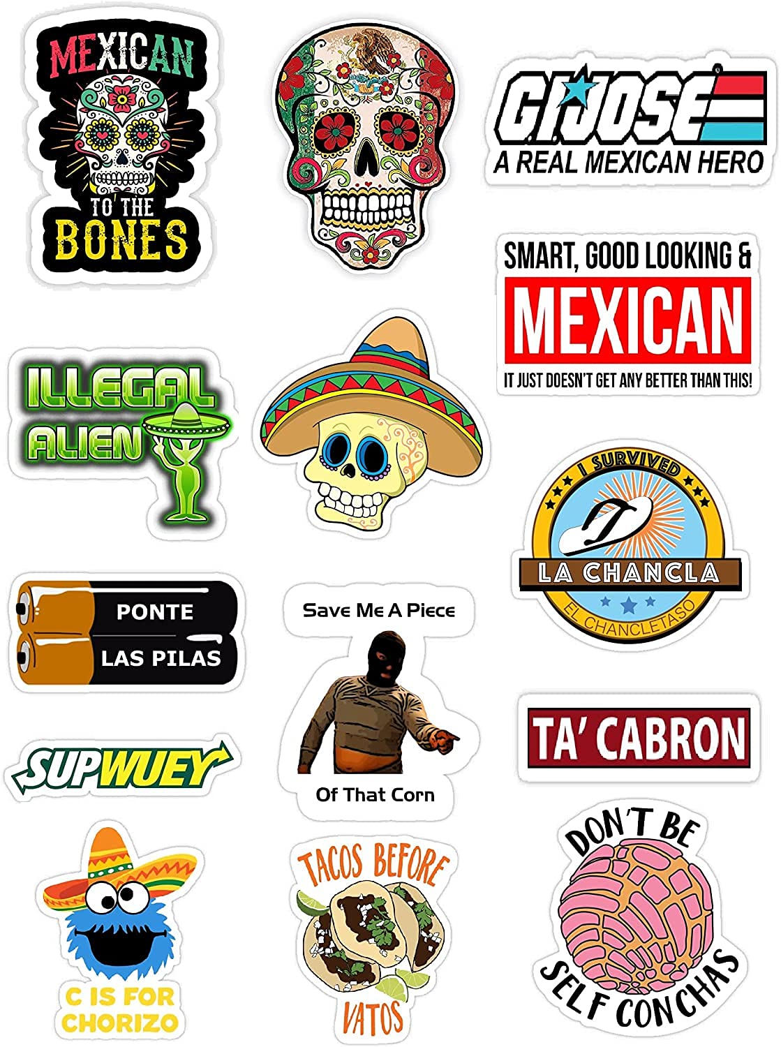 Buy 14 Mexican Stickers Mexicanas para Carro, Laptop