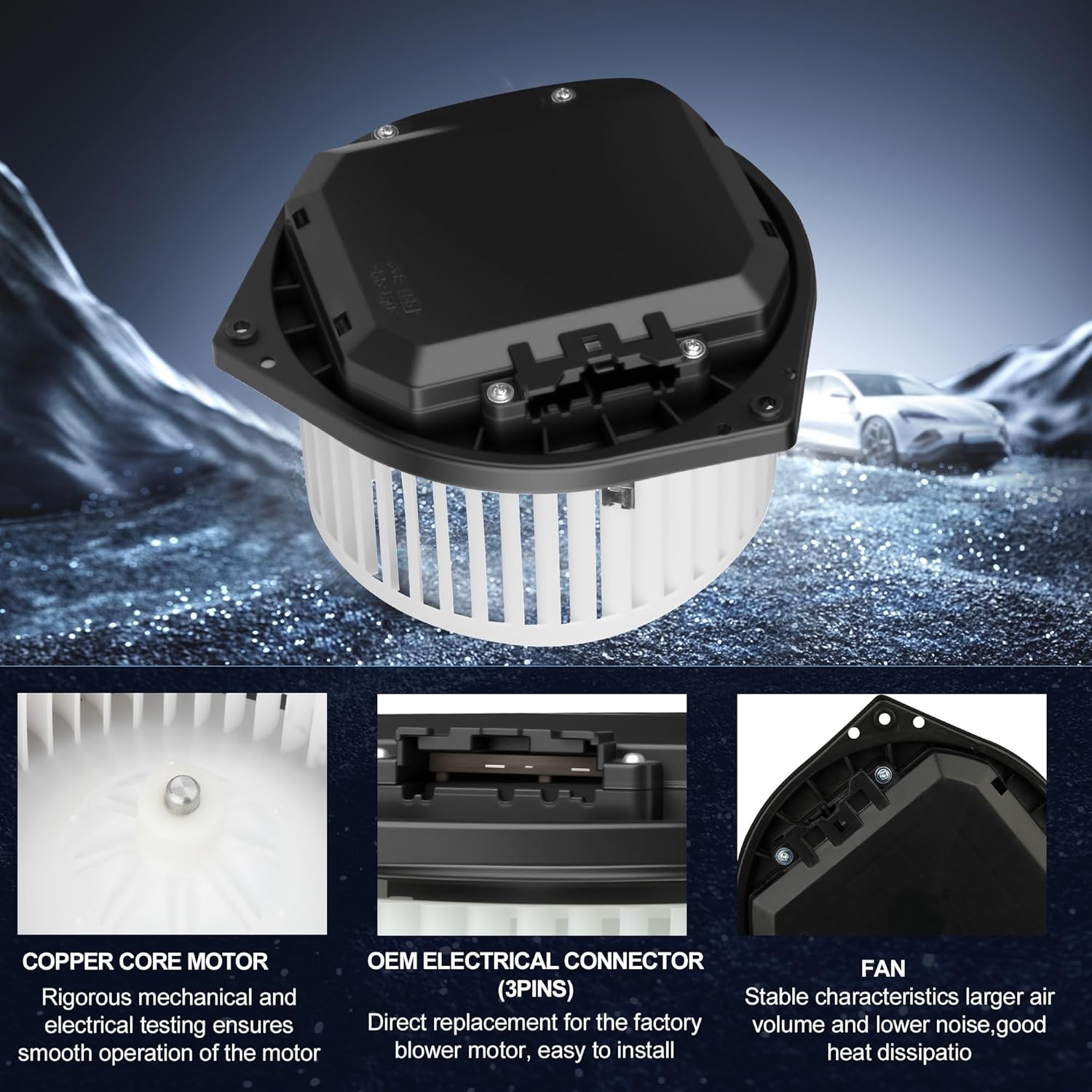 AC Blower Motor Fan Replacement for Infiniti G25 G35 G37 Q45 Q50 Q60 M35 M45 EX35 EX37 FX35 FX45, 2007-2019 for Nissan Altima Murano 350Z 370Z Quest, HVAC Heater Blower Motor, 700193, 27200-JN00A