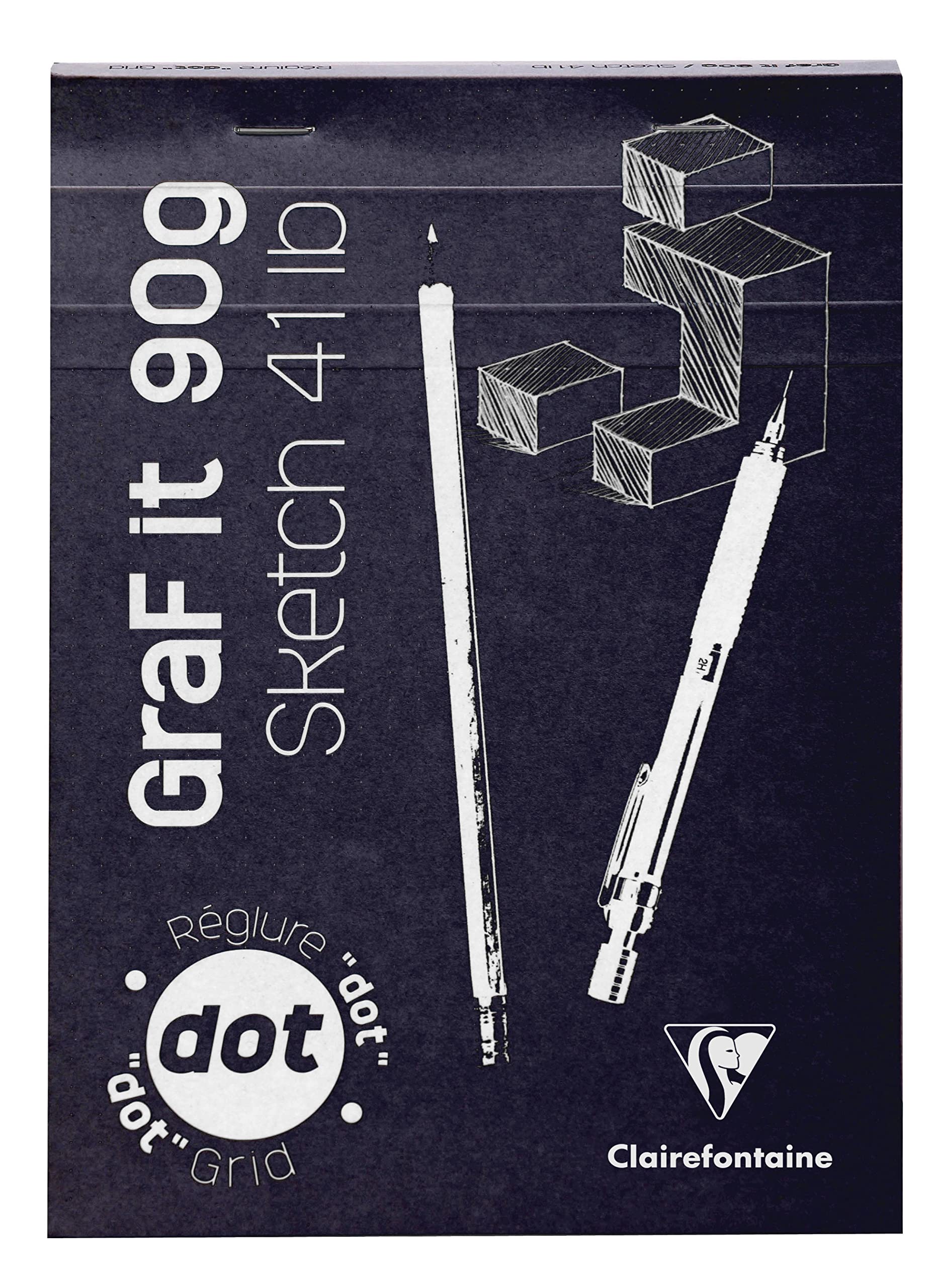 Clairefontaine 96651C - Packung mit 10 Skizzenblöcken GRAF IT, DIN A5 14,8x21cm, kopfseitig geheftet, Dot Lineatur 80 Blatt 90g, farbig sortiert, 1 Pack