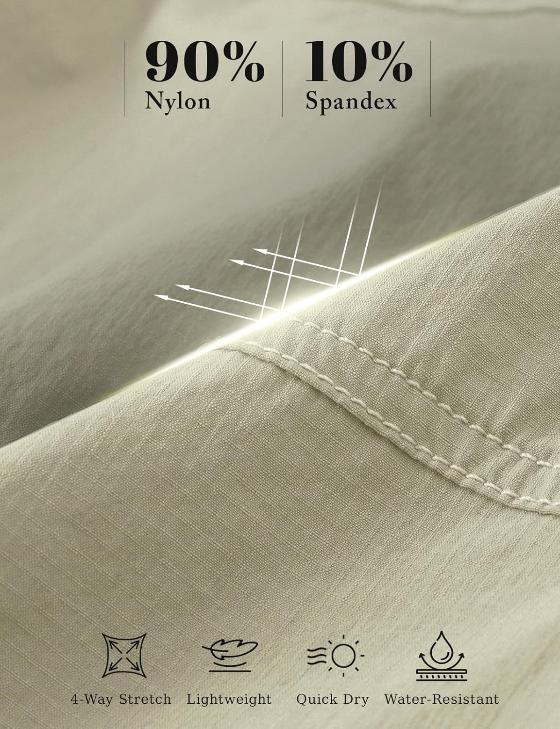 Rdruko Men's Hiking Shorts 9" Quick Dry Lightweight Outdoor Work Travel Golf Casual Cargo Shorts with 6 Pockets - Image 4