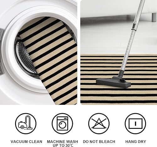 Miniatura 28 de Tiveney Tapete para puerta delantera, entrada exterior, 2 x 3 pies, alfombra de otoño para exteriores, alfombra lavable de algodón tejido de algodón