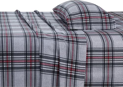 Miniatura 2 de FEATHER & STITCH NEW YORK juego de sábanas de franela de algodón, para colchones altos, sábanas cálidas, acogedoras, ligeras, para invierno