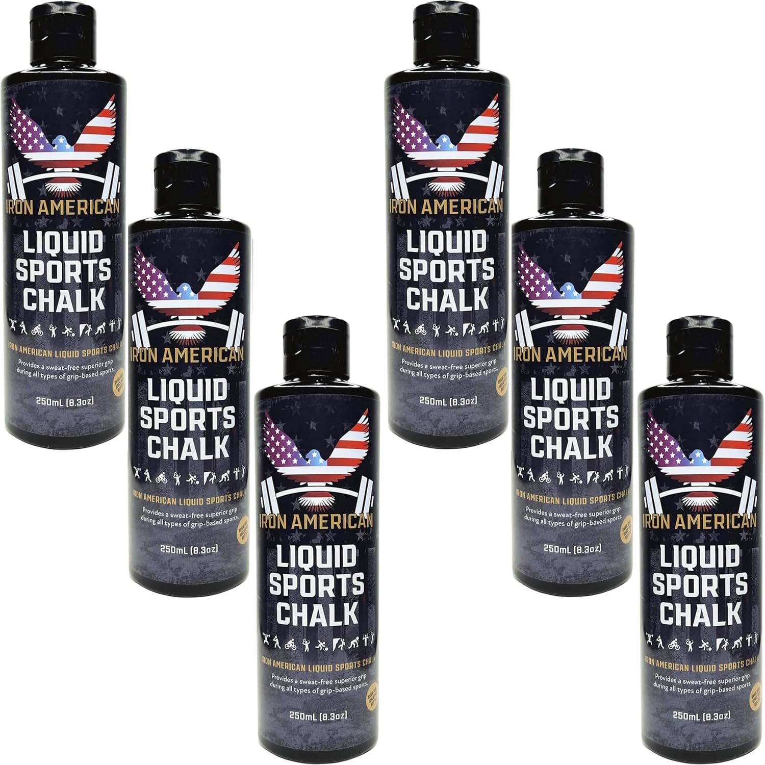 IRON AMERICAN Liquid Chalk - No-Mess Long-Lasting Grip Chalk for Weightlifting, Gymnastics, Rock Climbing, and Fitness Training - Advanced Hand Chalk for Gym
