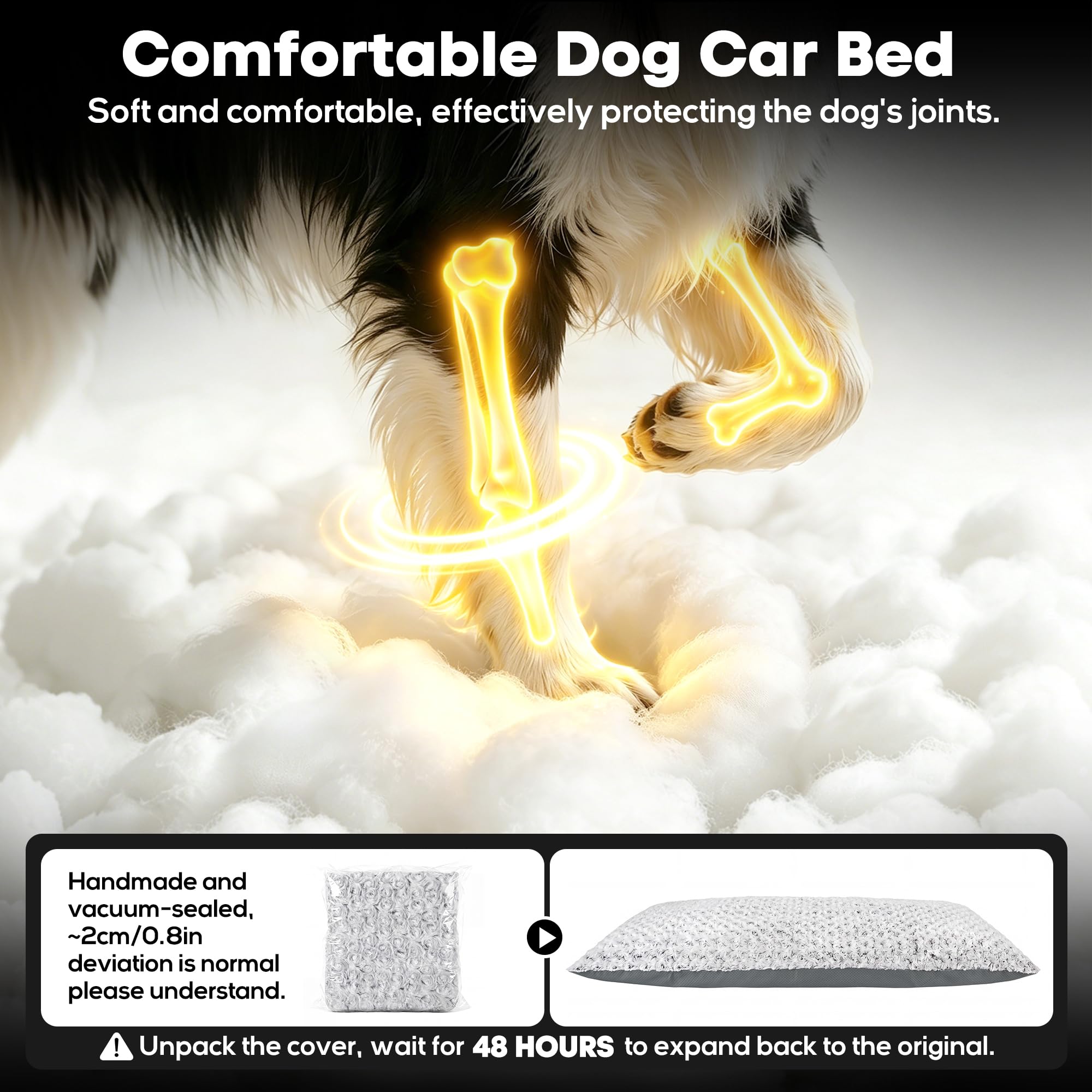 Loiion Cama Perro Coche Asiento, Alfombra Antideslizante, 122x62x7cm | Funda Asiento Coche Perro, Cama Perro Desenfundable y Lavable, Impermeable, Desmontable Lavable
